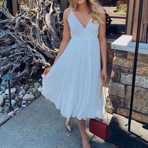 Ali & Jay White Accordion Pleated Lily Dress